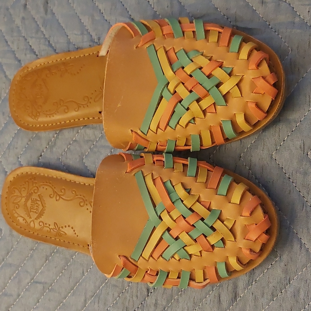 Leather Huarache Mules